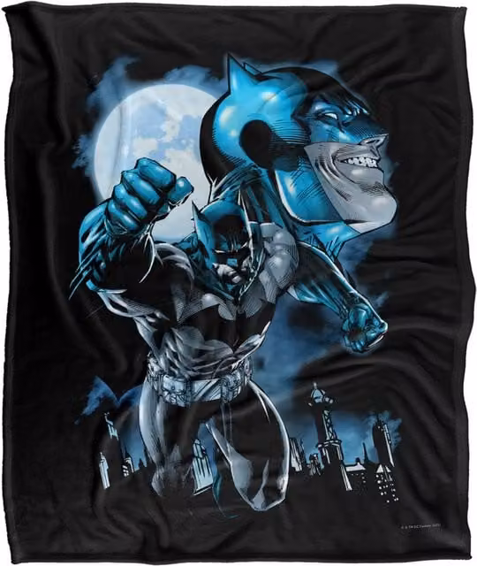 DC Comics Batman Moonlight Bat Blanket, White, W x D: 152 x 127 cm – 1