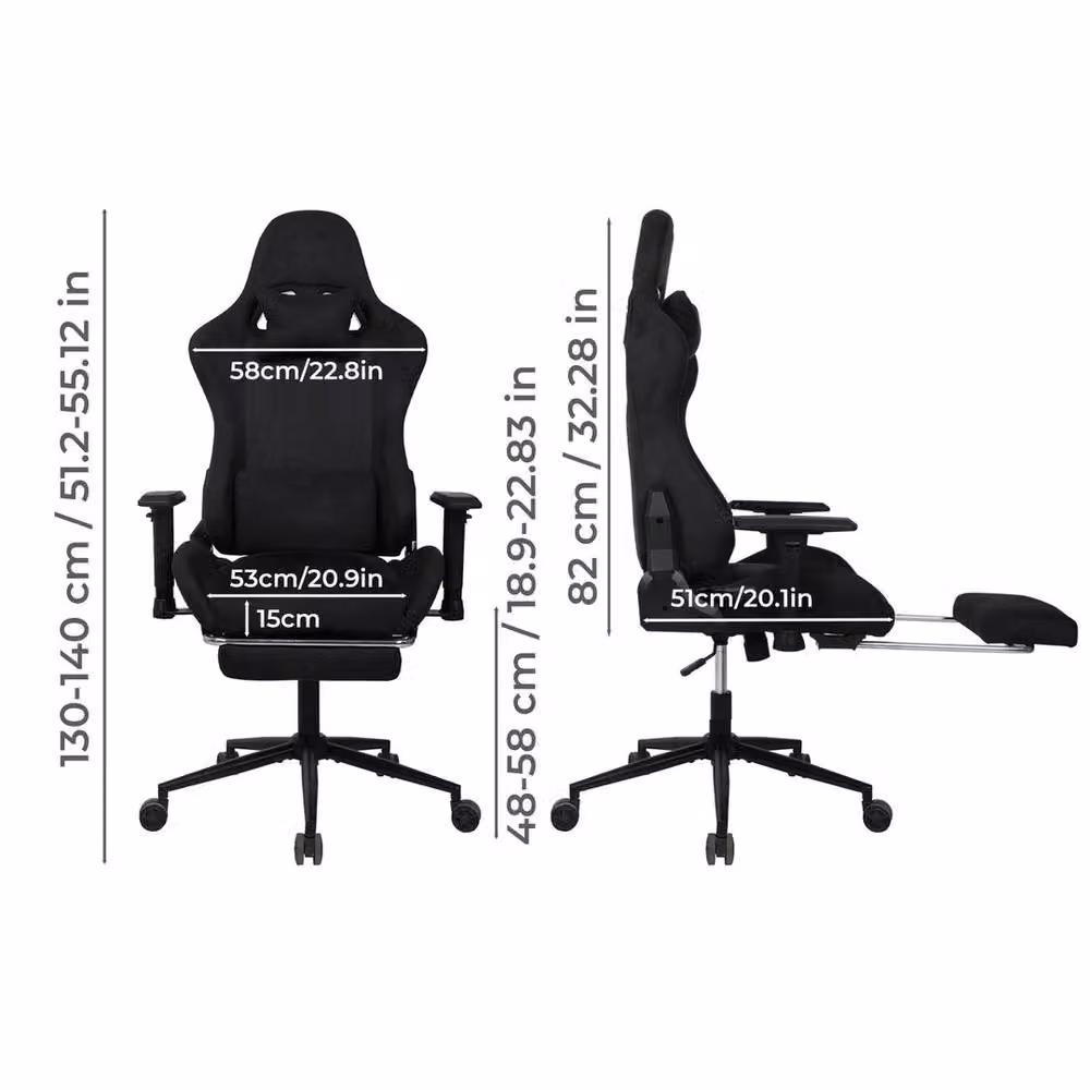 VOGREX Black Synthetic Leather Ergonomic Executive Office Chair with Headrest and Armrests – 2