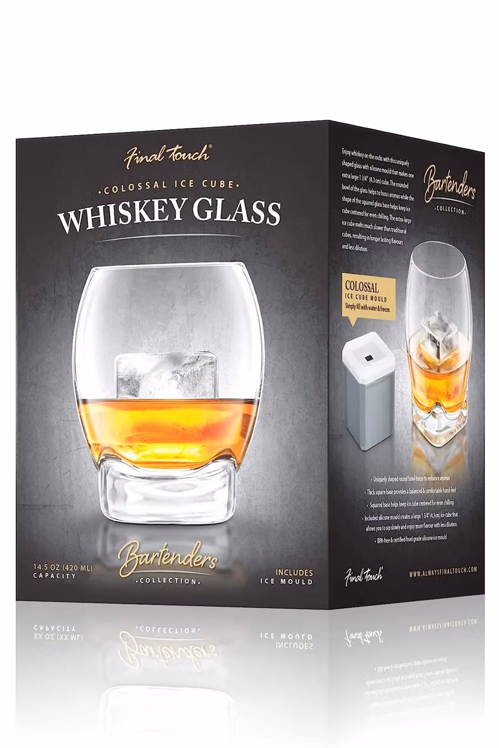 Final Touch Colossal Transparent Whisky Tumbler Glass Set – 3