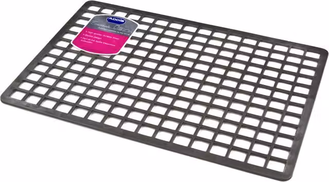 Addis Rectangular Sink Mat in Metallic Silver, Orange or Grey