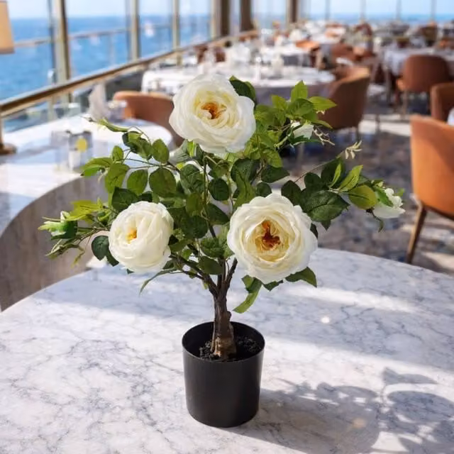 Leaf Premium White Camellia Rose Artificial Plant, Height: 70 cm – 1