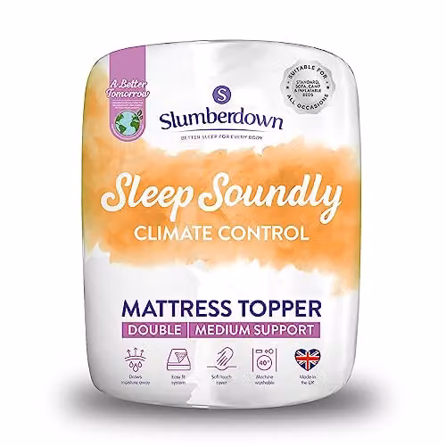 Slumberdown Climate Control Mattress Topper, White, W: 135 cm