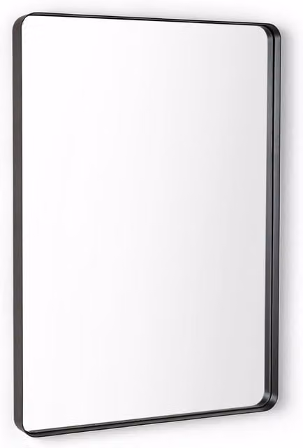 Julian Bowen Jaya Rectangular Minimalist Hanging Wall Mirror in Black
