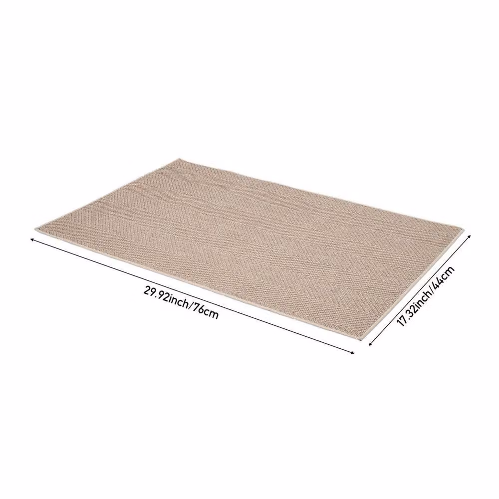NESTLUNE Washable Non Slip Woven Rug in Beige with Jute Look, W/D: 100 x 100 cm – 2