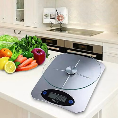 MantraRaj Digital Kitchen Scales with LCD Display, 5kg Capacity, Transparent Tempered Glass – 2