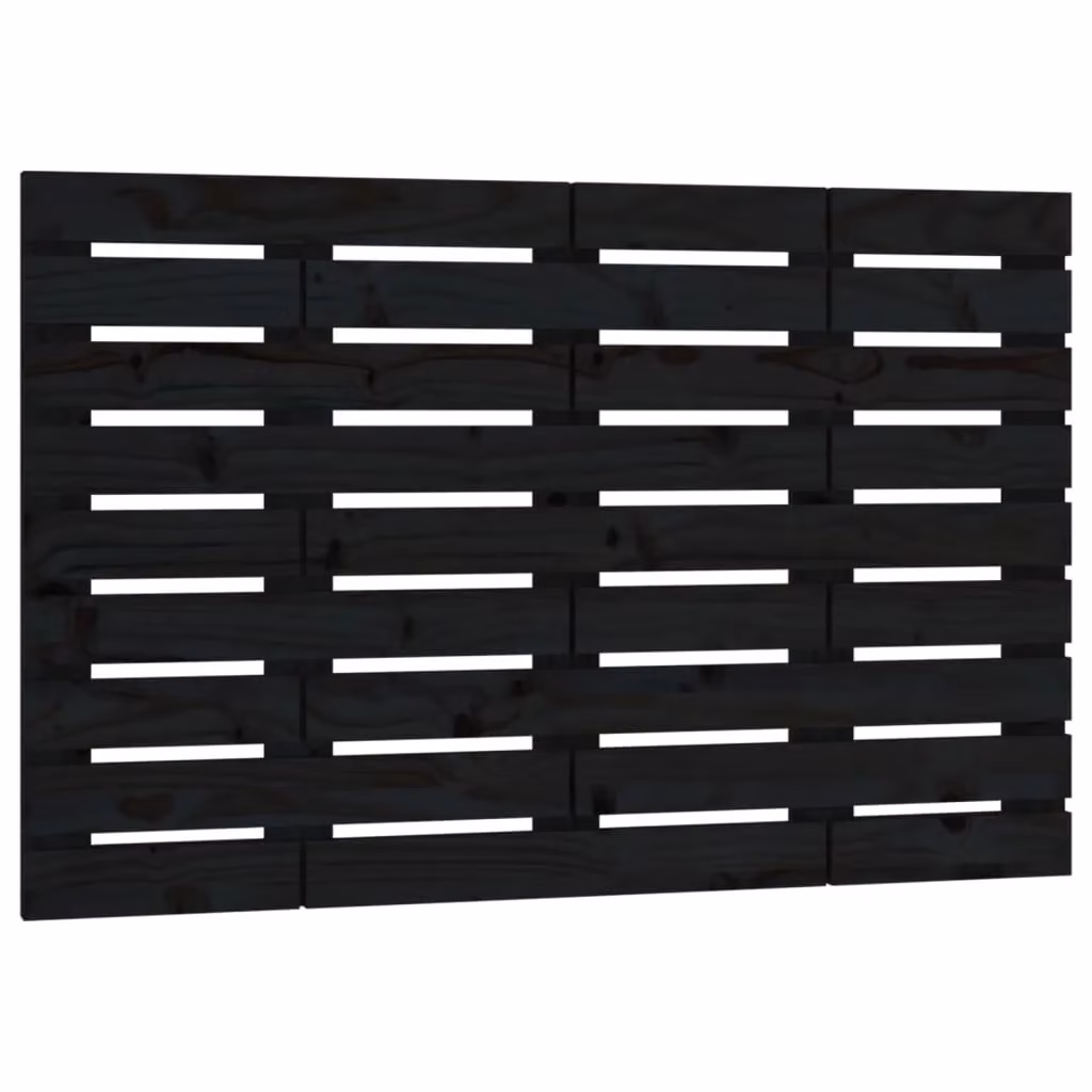 Berkfield Home Black Solid Wood Pine Wall Headboard, W: 106 cm, D: 3 cm, H: 63 cm – 2