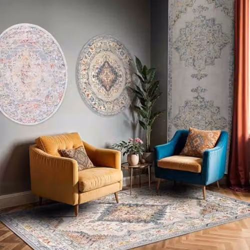 Livabliss Asmara Vintage Boho Multicolour Rug, W/D: 90 x 60 cm – 8