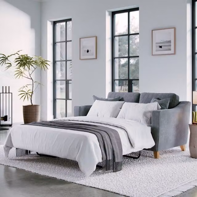 The Great Sofa Company Jackson 2 Seater Chenille Sofa Bed in Grey