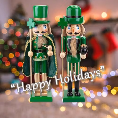 VFM e-Store Nutcracker Luck Christmas Decoration in Green, H 41.5 x W 12.2 x D 10.4 cm – 5
