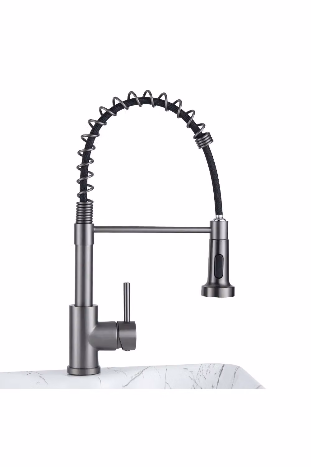 Living and Home Stainless Steel Kitchen Faucet with Pull Down Sprayer, Grey – 2