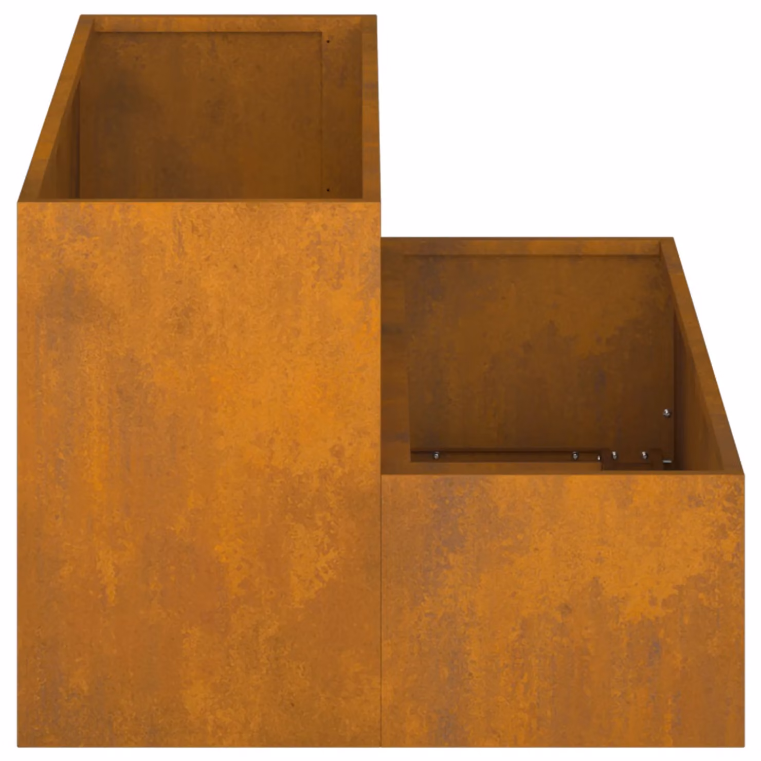 Berkfield Home 2-Tier Steel Garden Planter in Brown, W: 100 cm, D: 60 cm, H: 45 cm – 3