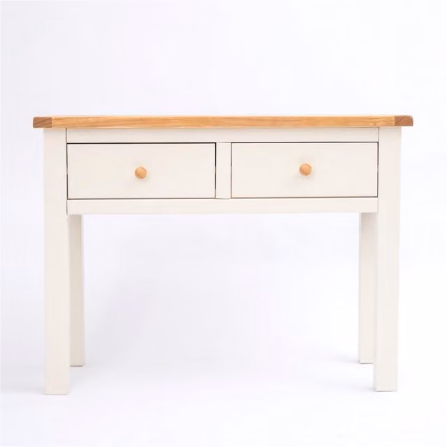 Cabinet Bits Maggiori Off-White 2 Drawer Console Table in Waxed Pine Wood