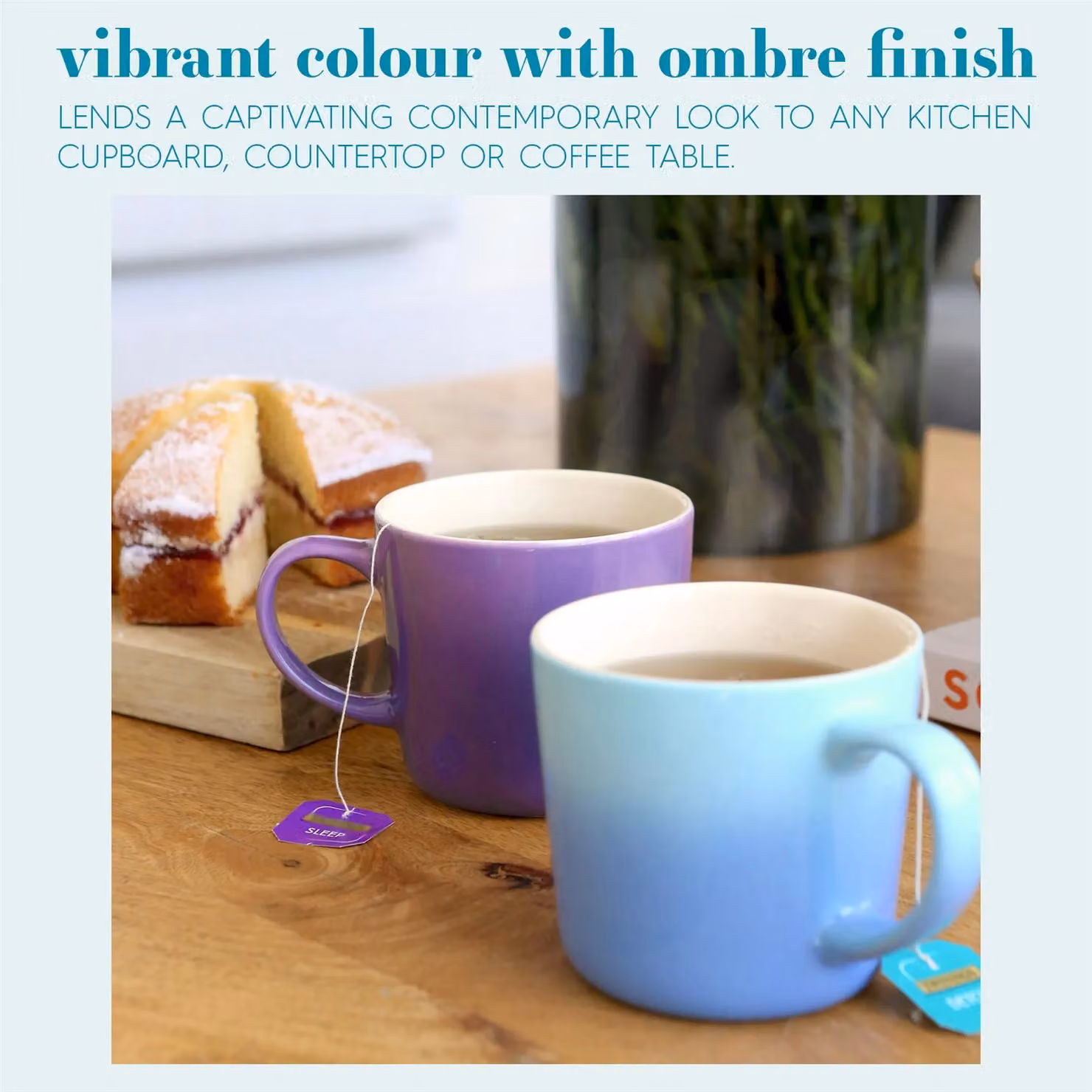 Argon Tableware Blue Ombre Coffee Mugs, Set of 6, 330ml New Bone China – 5