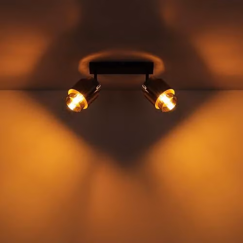 Globo Lighting Milley 15560-2 Modern 2-Bulb Metal Ceiling Light in Black and Gold – 5
