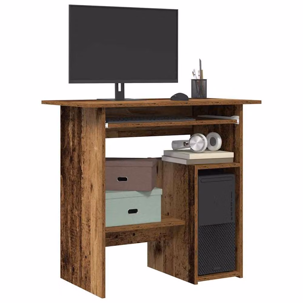 Berkfield Home Elegant Writing Desk in Brown Engineered Wood, W/D/H: 80 x 45 x 74 cm – 2