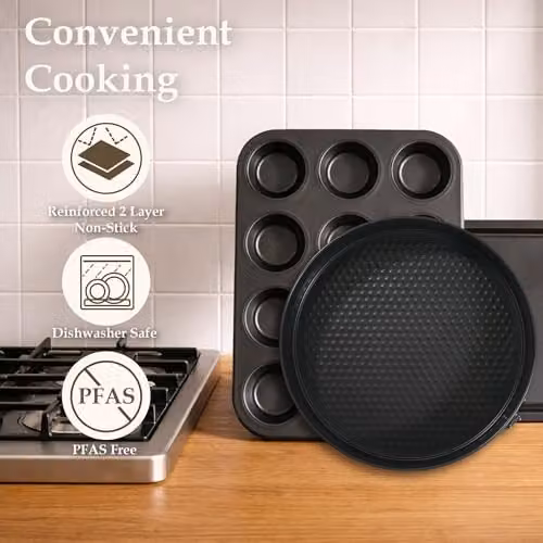 Carter & Clay 8 Piece Non-Stick Steel Baking Set in Grey – 4