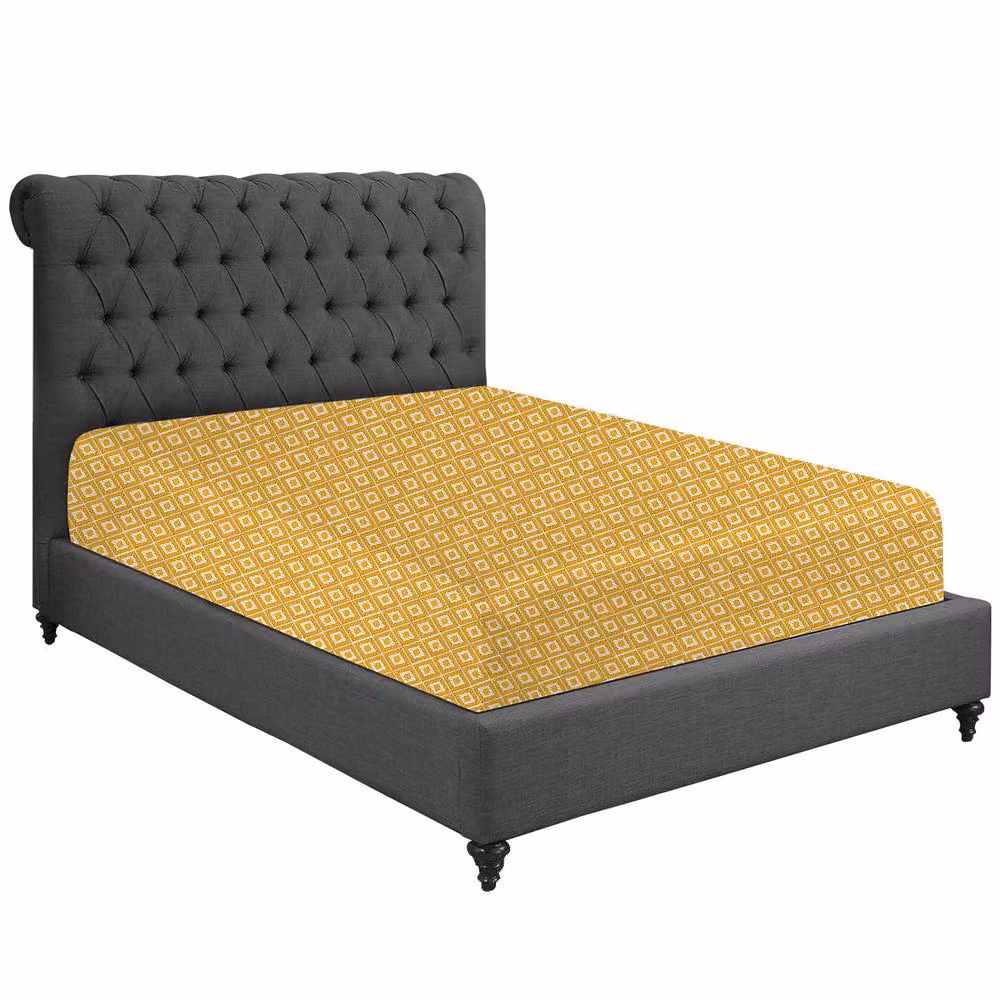 Grace Luxury Single Microfibre Extra Deep Pocket Fitted Sheet in Yellow, W/D/H: 90 x 200 x 40 cm – 3