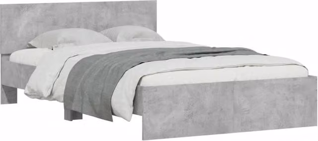 Berkfield Home Durable Small Double Bed Frame with Lift Up Base in Concrete Grey, W/D/H: 120 x 190 cm – 1