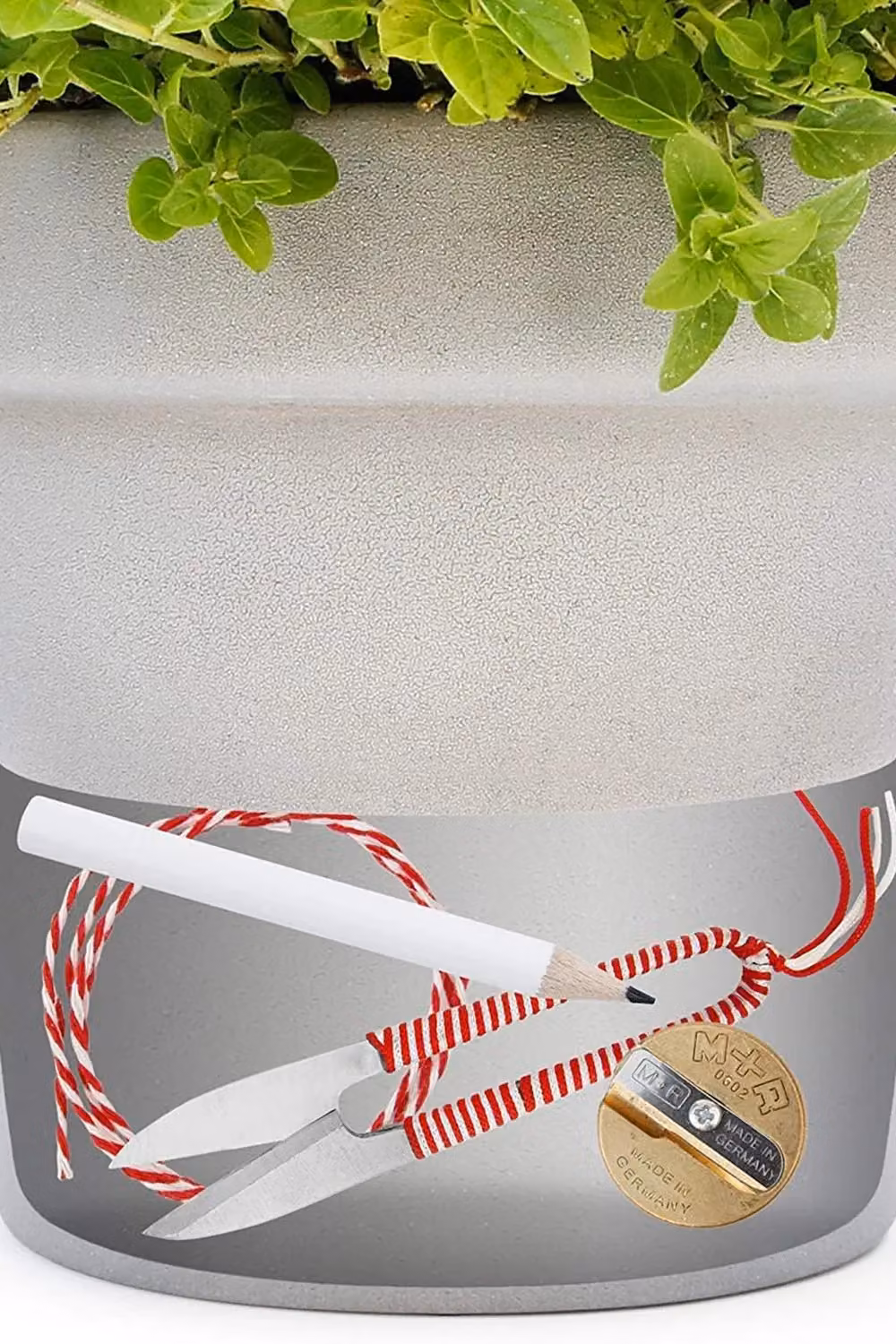 Suck UK Ceramic Hideaway Plant Pot with Secret Storage in Grey and Multicolour, H 15.5 cm x W 15.5 cm x D 15.5 cm – 5