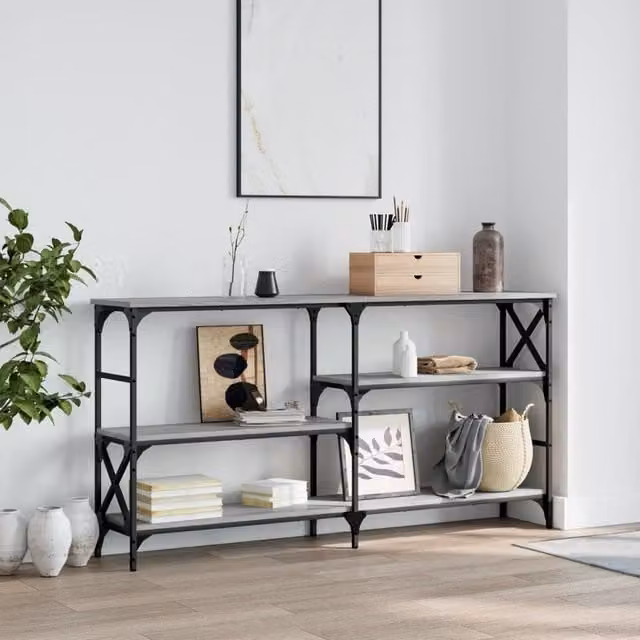 Berkfield Home Grey Sonoma Console Table, W: 150 cm, D: 29 cm, H: 76.5 cm – 1