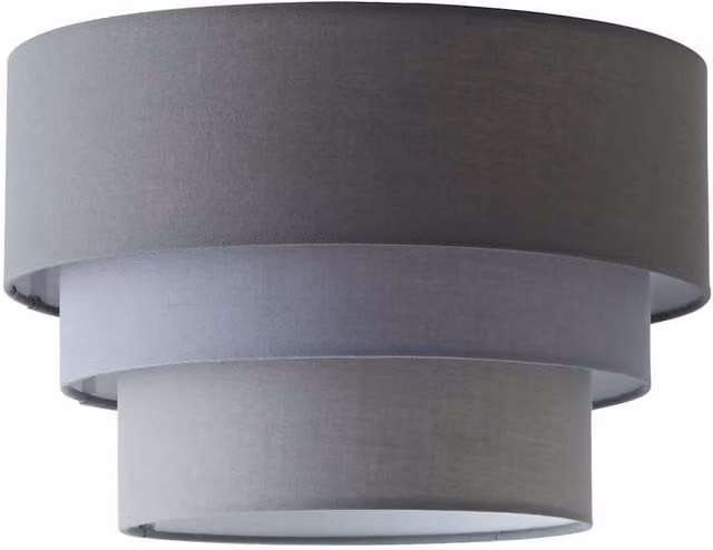 ValueLights Aztec 3 Tier Fabric Ceiling Light Shade in Grey and White