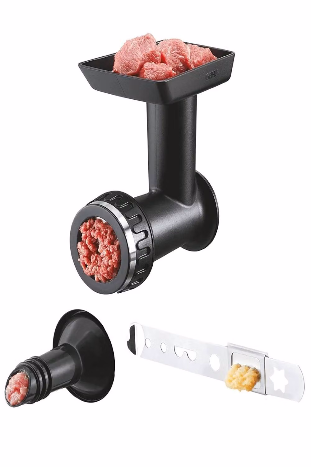 Gefu Transforma Multi-Function Meat Grinding Attachment in Black with Stainless Steel – 3
