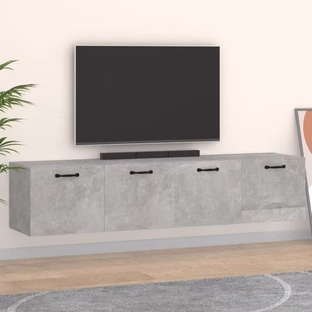 Berkfield Home Wall Mounted Cabinets, 2 Pack, Concrete Grey, W: 60 cm, D: 36.5 cm, H: 35 cm – 1