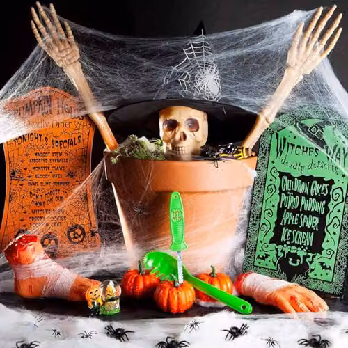 PMS Halloween Buried Skeleton Outdoor Decoration Prop, 3 Piece Set, White – 3