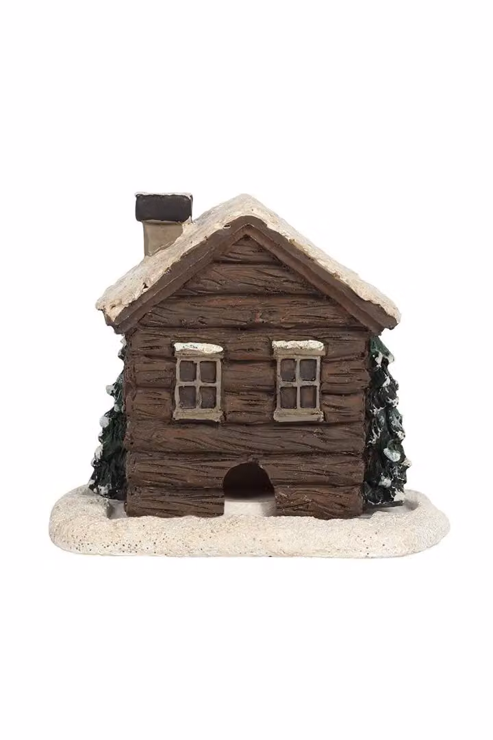 KDMD Brown Ceramic Log Cabin Incense Cone Burner – 2