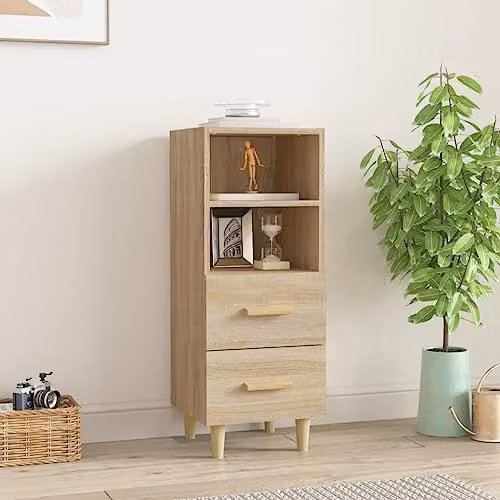 vidaXL Sonoma Oak Sideboard in Brown, W/D/H: 34.5 x 34.0 x 90.0 cm – 2