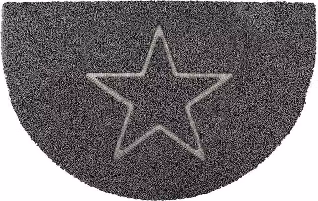 Oseasons Star Semicircular Doormat - Grey