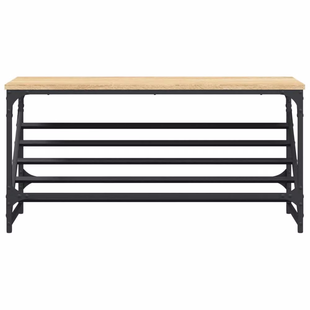 Berkfield Home Sonoma Oak Shoe Rack in Brown, W/D/H: 90 x 30 x 45 cm – 4