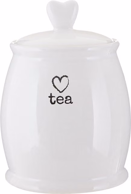 Orsina Charm Ceramic Tea Canister in White and Black