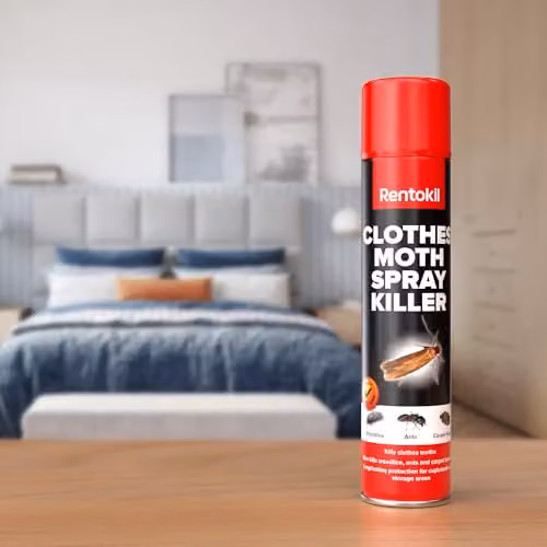 Rentokil PSC100 Clothes Moth Killer Spray, Black, H x W x D: 23.7 x 4.8 x 4.8 cm – 2