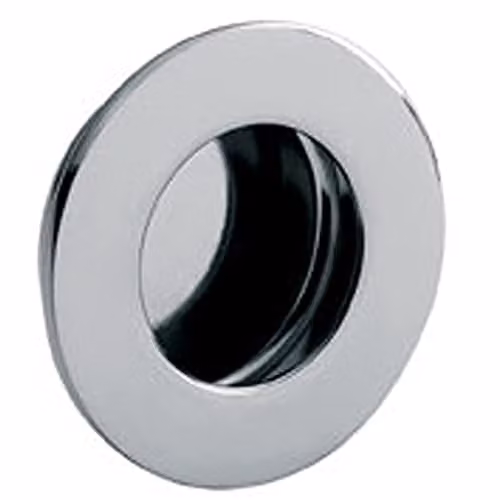 Loops Circular Low Profile Recessed Flush Pull in Bright Polished Stainless Steel, Diameter: 8 cm – 1