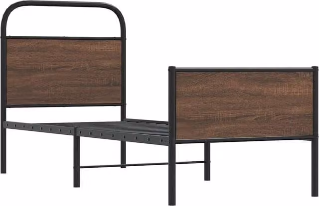 Berkfield Home Elegant Bed Frame in Brown Oak, W/D/H: 80 x 200 cm – 1