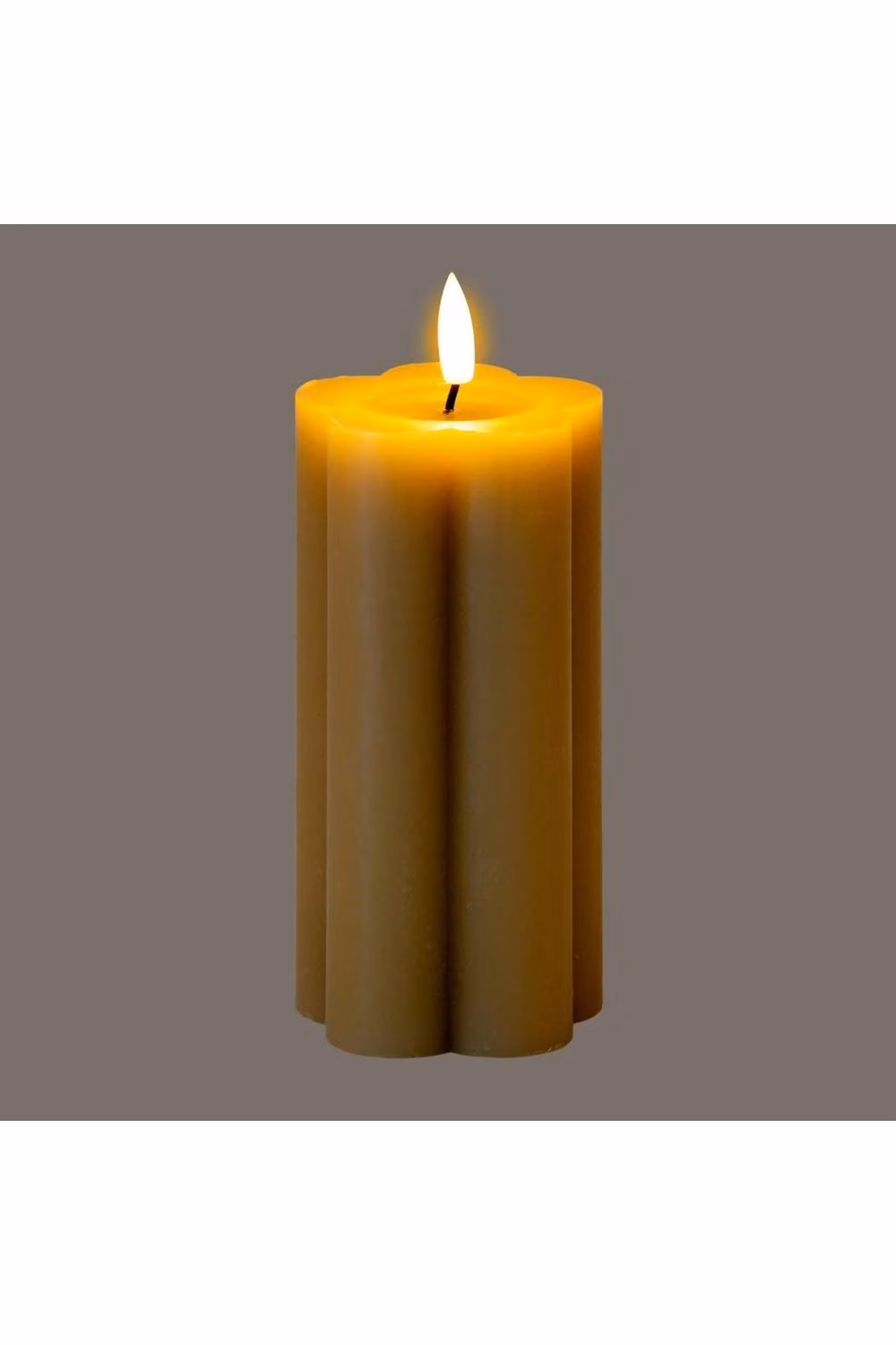 KDMD Luxe Collection Natural Glow Stone LED Pillar Candle in Beige – 2