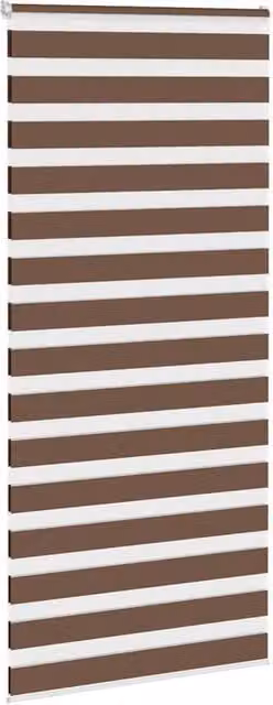 Berkfield Home Elegant Zebra Blind in Brown, W/H: 95 x 230 cm, Polyester Fabric