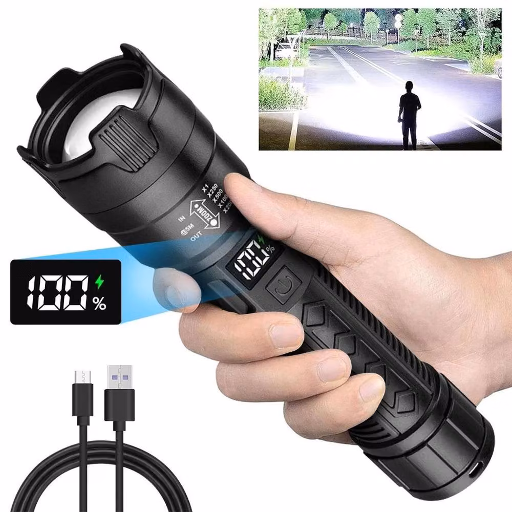 FLAVORA Lumen High Powered Super Bright LED Flashlight in Black – 2