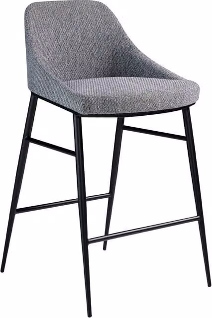 Angel Cerda Grey Fabric Kitchen Stool W: 49 cm, D: 53 cm, H: 90 cm – 1