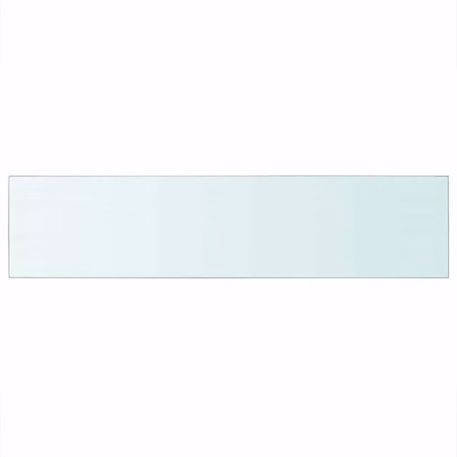 Berkfield Home Transparent Glass Shelf Panel, W: 110 cm, D: 25 cm