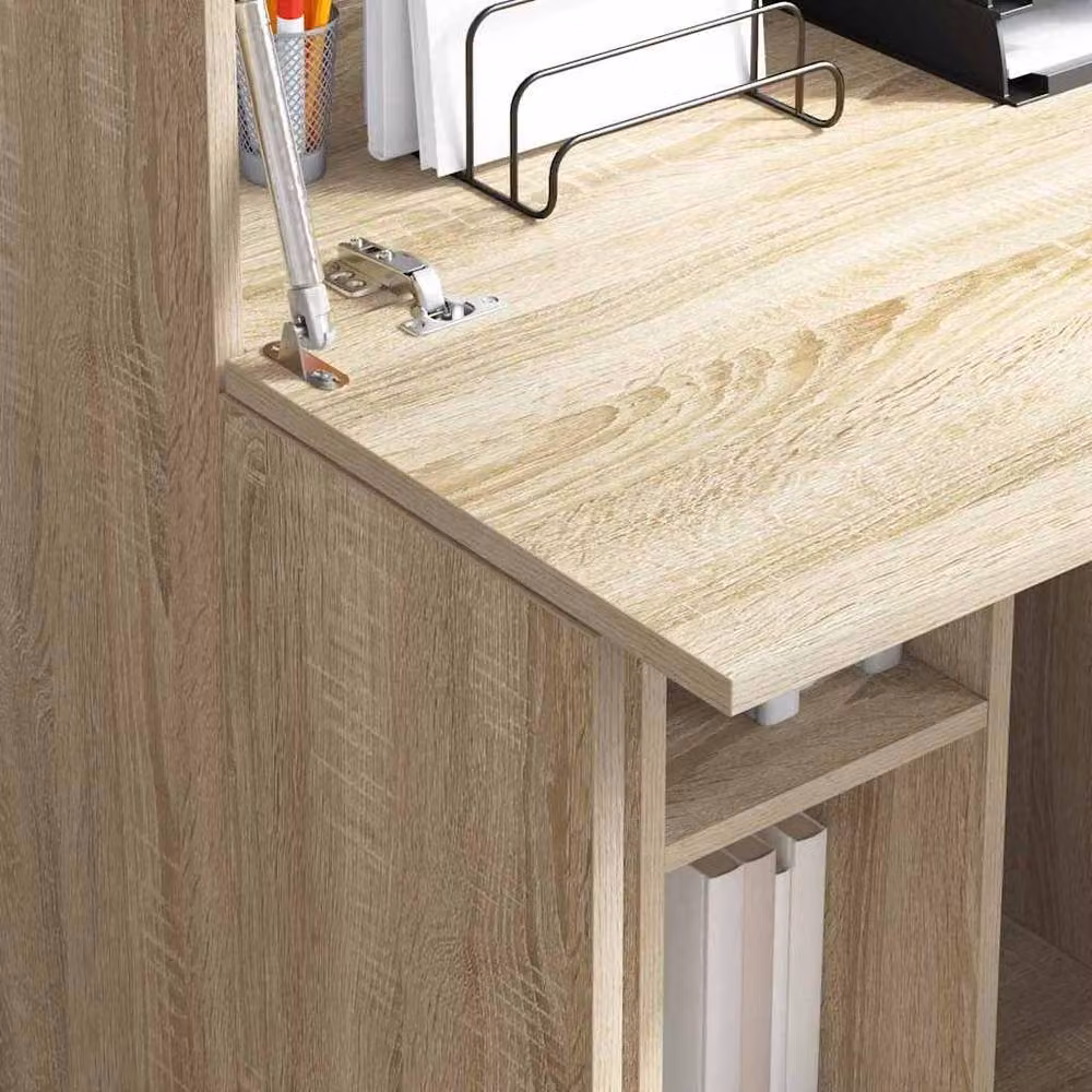 Berkfield Home Sonoma Oak Computer Desk in Beige – 3