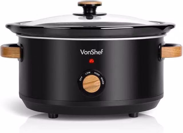 VonShef Fika 3.5L Slow Cooker in Black