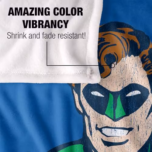 Warner Bros. Green Lantern Banner Super Soft Fleece Throw Blanket, Multicolour, W/D/H: 152.4 x 127.0 x 1.0 cm – 3