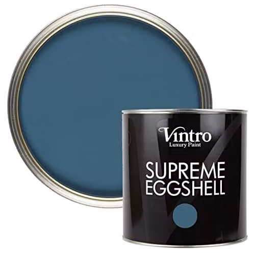 Vintro Water Based Eggshell and Satin Paint for Interior and Exterior Walls, Wood and Trim, French Navy Blue, 2.5 l