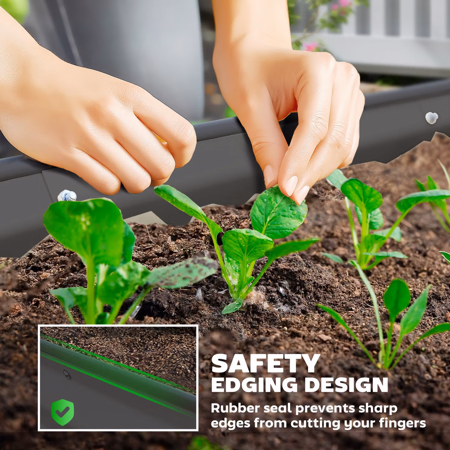 Outsunny Set of Two Galvanised Steel Raised Bed Planters, Grey, W/D/H: 181 x 30 x 93 cm – 5