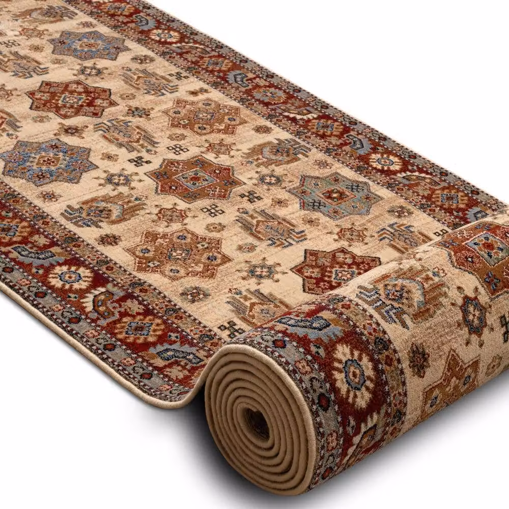 RugsX Keshan Oriental Wool Runner in Beige, W/D/H: 90 x 210 cm – 2