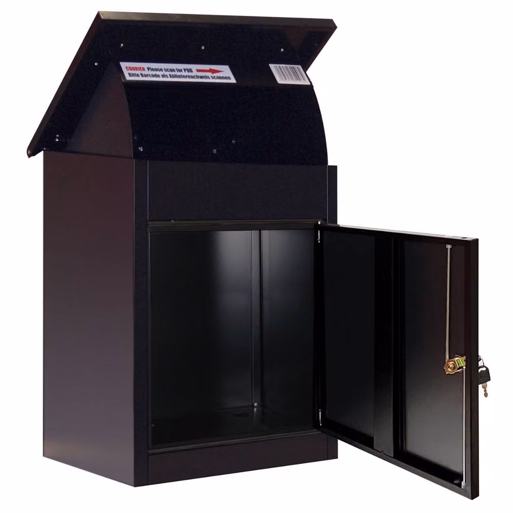 Phoenix Safe Company PB0581BK Secure Wall-Mounted Outdoor Parcel Box in Black Steel – 2