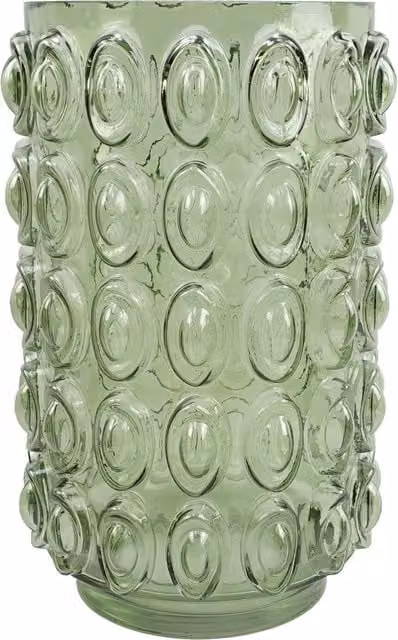 Leaf Green Retro Geometric Glass Bubble Tabletop Vase