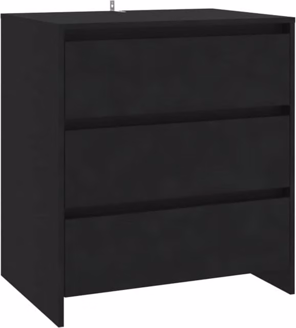 Berkfield Home Black Matt Minimalist Sideboard in MDF, W/D/H: 70 x 41 x 75 cm – 1